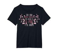 Coreano Chica Sencilla Me Gusta El K-Pop Y El Anime Camiseta, Mujer Tallas Grandes, Negro, 3XL Grande