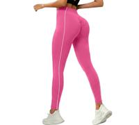 Coreex Celluflex - Leggings de compresión 3D, anticelulitis, elásticos, opacos, para yoga, cintura alta, push-up, pantalones de fitness, leggings largos de yoga, Rosa intenso., S