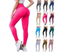 Coreex - Leggings de compresión 3D para mujer, para la celulitis, anticelulitis, compresión, cintura alta, push-up, pantalones largos de deporte, 06-Hot Pink, XXL