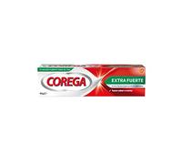 Corega Extra Fuerte, Crema Fijadora Para Prótesis Dentales, Fijación Fuerte, Sabor a Menta, Sin Zinc, 40 g