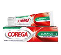 Corega Extra Fuerte, Crema Fijadora Para Prótesis Dentales, Fijación Fuerte, Sabor a Menta, Sin Zinc, 40 g