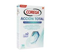 Corega Max Acción Total, Tabletas Limpiadoras Para Prótesis Dental, Cuidado e Higiene Oral Integral, Pastillas de Limpieza Diaria, Limpieza Profunda, 36 Tabletas