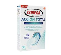 Corega Max Acción Total, Tabletas Limpiadoras Para Prótesis Dental, Cuidado e Higiene Oral Integral, Pastillas de Limpieza Diaria, Limpieza Profunda, 36 Tabletas