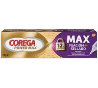 Corega Max Fijación + Sellado, Crema Fijadora para Prótesis Dentales, Hasta 12 Horas de Duración, 40 g