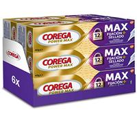 Corega Max Fijación + Sellado, Crema Fijadora Para Prótesis Dentales, Hasta 12 Horas de Duración, Pack 6 x 40 g