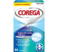 Corega Oxígeno Bio Activo 3 Minutos 66 tabletas limpiadoras