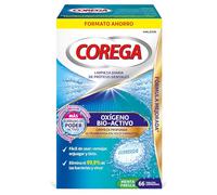 Corega Oxígeno Bioactivo 3 Minutos Tabletas Limpiadoras para Prótesis Dentales, 66 tabletas
