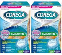 Corega Pastillas de 3 minutos para dentaduras completas y parciales, retenedores y alineadores, guías de protección bucal y otros aparatos extraíbles, 1 x 66 unidades. (Paquete de 2)