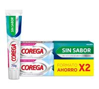 Corega Crema Fijadora Para Prótesis Dentales, Fijación Fuerte, Sin Colorantes Añadidos, Sin Sabor, Pack de 2 x 70 g