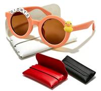 Coregiftr Polarized Kids Sunglasses for Girls Boys, Round Sun Glasses with Custom Name & Cute Icon for Beach Party Outdoor Activities