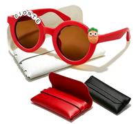Coregiftr Polarized Kids Sunglasses for Girls Boys, Round Sun Glasses with Custom Name & Cute Icon for Beach Party Outdoor Activities