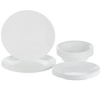 Corelle Bella Faenza - Vajilla de 18 piezas, color blanco