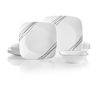 Corelle Service for 6, Chip Resistant, Sketch Juego de vajilla, Vidrio, Boceto Simple