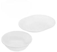 Corelle Plato para servir de 12-1/4 pulgadas, blanco escarcha invernal, cuenco para servir de 2 cuartos de galón, blanco escarcha de invierno - Juego de 2 (1 fuente de servir y 1 cuenco para servir)