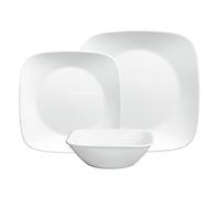 Corelle Platos llanos, blanco puro, juego de 12 piezas