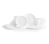 Corelle Service for 12, Chip Resistant, Crimson Trellis Juego de vajilla, Vidrio, Enrejado carmesí