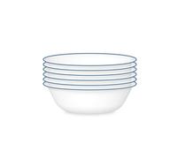 Corelle Vitrelle - 6 cuencos redondos de 18 onzas, vidrio de triple capa, perfectos para sopa, cereales y aperitivos, ligeros, resistentes a las astillas y arañazos, aptos para microondas y