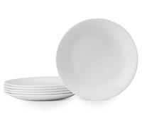 CORELLE Vitrelle - Juego de 6 platos para ensalada (cristal de tres capas, antiastilla), 21,6 cm, color blanco helado