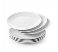 Corelle - Juego 6 platos para ensalada Vitrelle, cristal 3 capas antiastilla 21,6 cm blanco helado