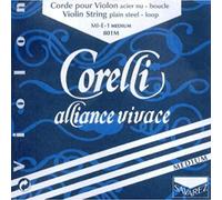 Corelli Cuerdas para Violín Alliance Mi acero con bucle Medium 801M