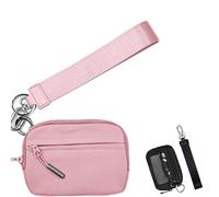 Corelration The Wallet 2nd Gen, Zippered Card Case with ID Window/Hand Strap, Wristlet Nylon Wallets For Women, Waterproof Nylon Material (Pink)