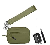 Corelration The Wallet 2nd Gen, Zippered Card Case with ID Window/Hand Strap, Wristlet Nylon Wallets For Women, Waterproof Nylon Material (Green)