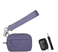 Corelration The Wallet 2nd Gen, Zippered Card Case with ID Window/Hand Strap, Wristlet Nylon Wallets For Women, Waterproof Nylon Material (Purple)