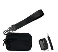 Corelration The Wallet 2nd Gen, Zippered Card Case with ID Window/Hand Strap, Wristlet Nylon Wallets For Women, Waterproof Nylon Material (Black)