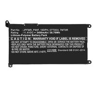 CoreParts Batería para portátil, 41 WH, Li-Pol 11,4 V, 3600 mAh, Negro, VM732, VM732-CP