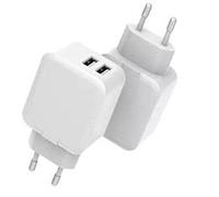 CoreParts Cargador USB 12W 5V 2.4A Salida: 2X USB Entrada: 100-240V Enchufe UE Pared de la UE para Teléfonos Móviles, Tabletas y Otros Dispositivos, Color Blanco Apple, Cargador Doble Puerto