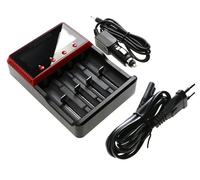 CoreParts Charger for 18650 Battery, with Euro AC Power Cord and, W128409447 (with Euro AC Power Cord and Plug In Charger (Car Charger))