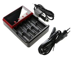 CoreParts Charger for 18650 Battery, with Euro AC Power Cord and, W128409447 (with Euro AC Power Cord and Plug In Charger (Car Charger))