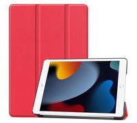 CoreParts Cover for iPad 6/7/8 2019-2021 for iPad 7/8/9 (2019-2021) SPARES (for iPad 7/8/9 (2019-2021) 10.2inch Tri-Fold Caster Hard Shell Cover with Auto Wake Function - Red)