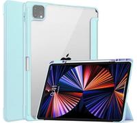 CoreParts Cover for iPad Pro 12.9 2021 For iPad Pro 12.9-Inch 5th SPARES (For iPad Pro 12.9-Inch 5th Gen (2021) Tri-Fold Transparent TPU Cover Built-in S Pen Holder with Auto Wake)