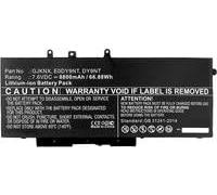 CoreParts Laptop Battery for DELL Laptop Battery for DELL, GD1JP, 0DY9NT, 451-BBZG, 5YHR4, DY9 (Laptop Battery for DELL 62.3Wh Li-Pol 7.6V 8200mAh)