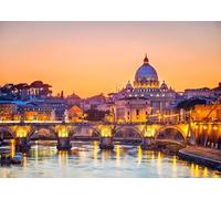 CORFOTO 1.5x1m Catedral de San Pedro Fondo Río Tíber Puente de San Ángel Vista Nocturna Fondo Italia Roma Decoraciones para Fiestas Retrato Foto Estudio Prop