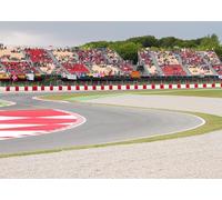 CORFOTO 1.5x1m Fondo de Tela para Pista de Carreras de Fórmula 1, Curvas, tribuna, público, Fondo con temática de Deportes de Motor, fotomatón para Evento Deportivo