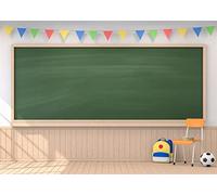 CORFOTO 10x6.5ft Tela Escuela Telón De Fondo Fotografía Aula Interior Pizarra Pared De Madera Jardín De Infancia Estudiantes De Secundaria Aprendizaje En Línea Escena Virtual Foto Video Fondo