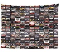 CORFOTO 150x130cm Temas musicales Tapiz pared Foto de la cinta de fondo de música retro Tapiz Hombres mujeres chico niñas Niños Sala de estar estética del dormitorio Decoración de la pared del tapiz