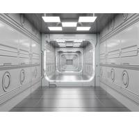 CORFOTO 2.1x1.5m Fondo de Pasillo futurista Fondo de Interior futurista Fondo de fotografía de Interior de Nave Espacial de Arquitectura Moderna Fondo de Ciencia ficción Decoración de Fiesta