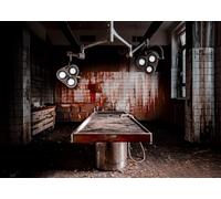 CORFOTO 2.1x1.5m Fondo fotográfico de Hospital psiquiátrico abandonado Fondo fotográfico de quirófano Sucio y Sangriento Fondo de Retrato de médico Horrible Accesorio para fotomatón de Halloween