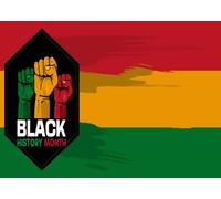 CORFOTO 2.1x1.5m Tela Mes de la Historia Negra Bandera Rojo Amarillo Verde Trazo de Pincel Puños Alzados Gráfico Fondo Fotográfico Fiesta Cultural para Sesión Fiesta Tema Herencia