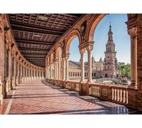 CORFOTO 2.5x1.8m Fondo de Paisaje de la Ciudad de Sevilla, España, Fondo de fotografía de la Ciudad de Sevilla, Fondo Cuadrado español, Accesorios para Retratos de Viaje de España