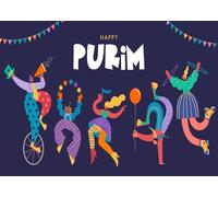 CORFOTO 2.5x1.8m Fondo de Purim con máscara de Carnaval judío, Fiesta temática del Joker, Fondo de fotografía, Festival de Purim, Decoraciones para Interiores y Exteriores, Pancarta Vertical