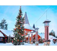 CORFOTO 2.7x1.8m Finlandia Pueblo de Papá Noel Foto Fondo Árbol de Navidad Alto Navidad Oficina Casa Invierno Nieve Paisaje Fotografía Fondo Fiesta de Año Nuevo Celebración Evento Decoración