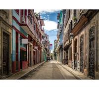 CORFOTO 2.7x1.8m Fondo de Paisaje Urbano del Centro Antiguo de Cuba Fondo de fotografía de Paisaje Urbano de la Calle de La Habana Vieja Fondo de casa Colorida Decoraciones de Fiesta
