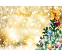 CORFOTO 3.6x3m Tela Bokeh Dorado Brillante árbol Navidad Decorado Bolas Coloridas Estrella Cima Fondo Navidad Luminoso Estudio Retrato Fondo fotográfico
