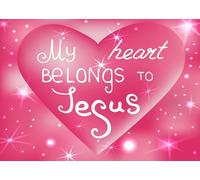 CORFOTO 3x2.5m Mi corazón Pertenece a Jesús Fondo Corazón Rosa Estrella Fondo Decoración para Eventos de Iglesia Suministros Retrato Accesorios para fotomatón Banner temático Cristiano