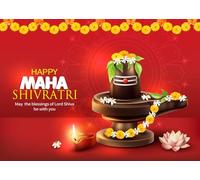 CORFOTO 3x2m Maha Shivratri Fondo Patrón Rojo Fondo Shivling Decoración Flor Suministros Festival Hindú Tema Religioso Banner Fotomatón Celebración Shivratri Decoración Accesorios