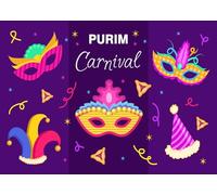 CORFOTO 4.5x3m Fondo de máscara de Purim Feliz Decoraciones de Purim Decoraciones de Fiesta de Carnaval judío Fondo de fotografía Decoración de Purim para Interiores y Exteriores